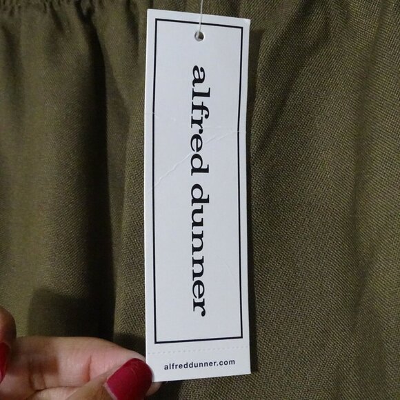 Alfred Dunner Pants Pull-On Straight Leg Women Size 18 Brown Texture Pocket NEW - Picture 5 of 7